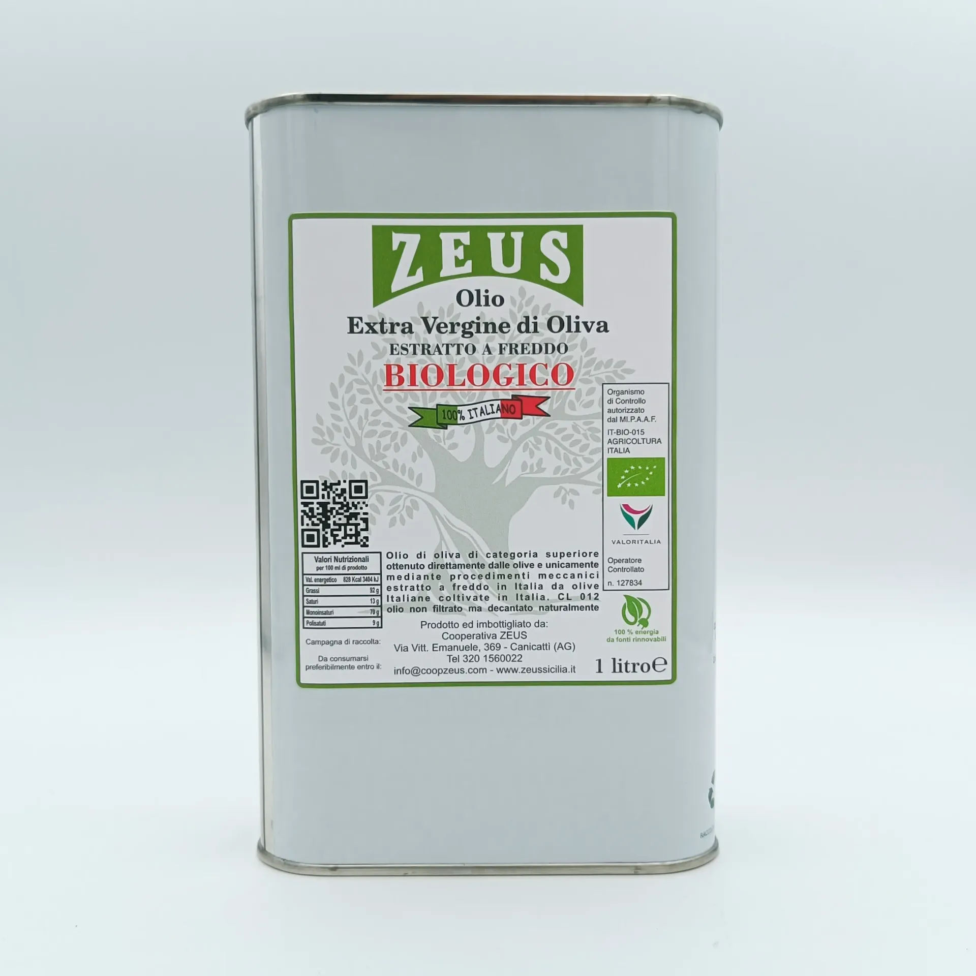 Olio Extravergine di Oliva BIOLOGICO Siciliano Zeus Sicilia