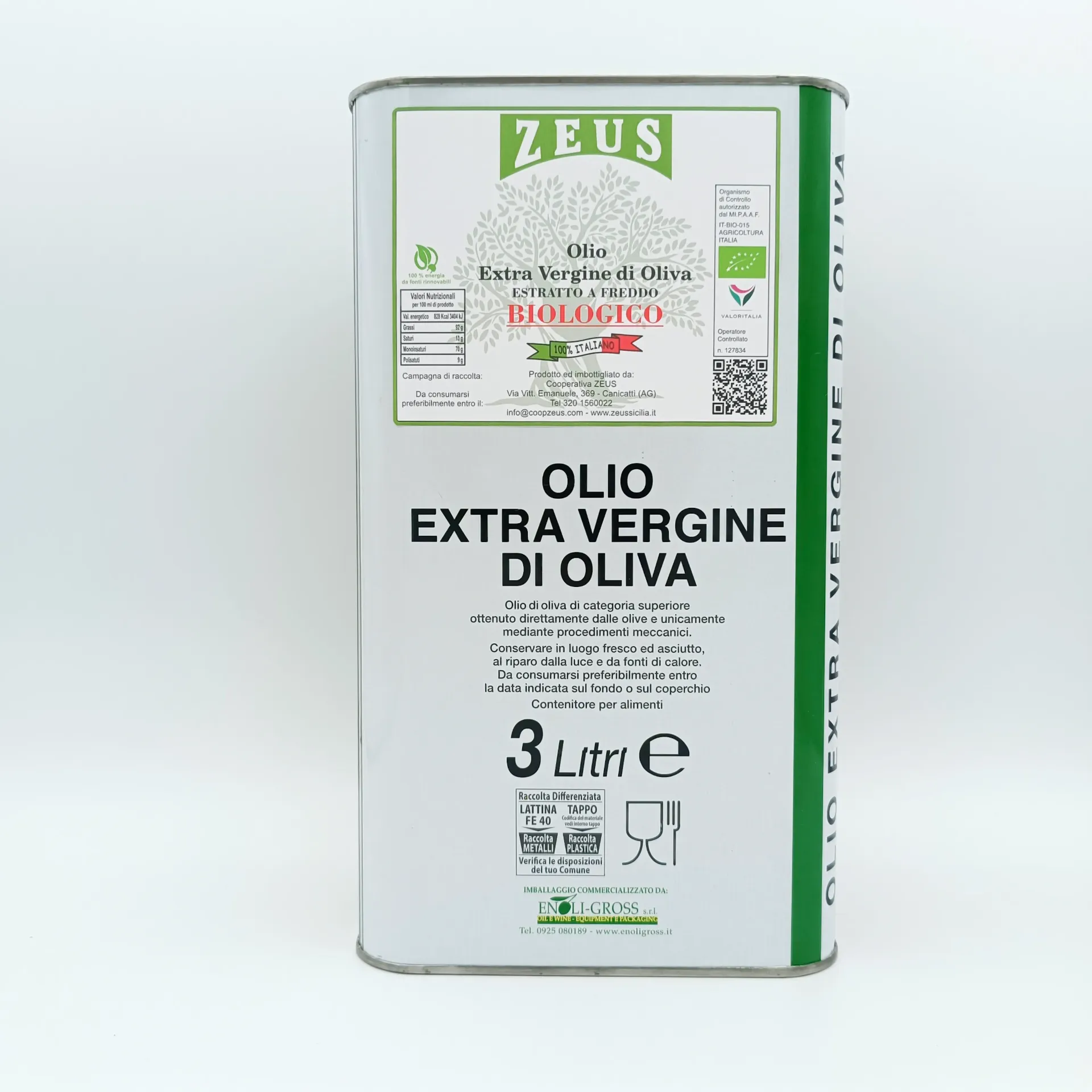 Olio Extravergine di Oliva BIOLOGICO Siciliano Zeus Sicilia