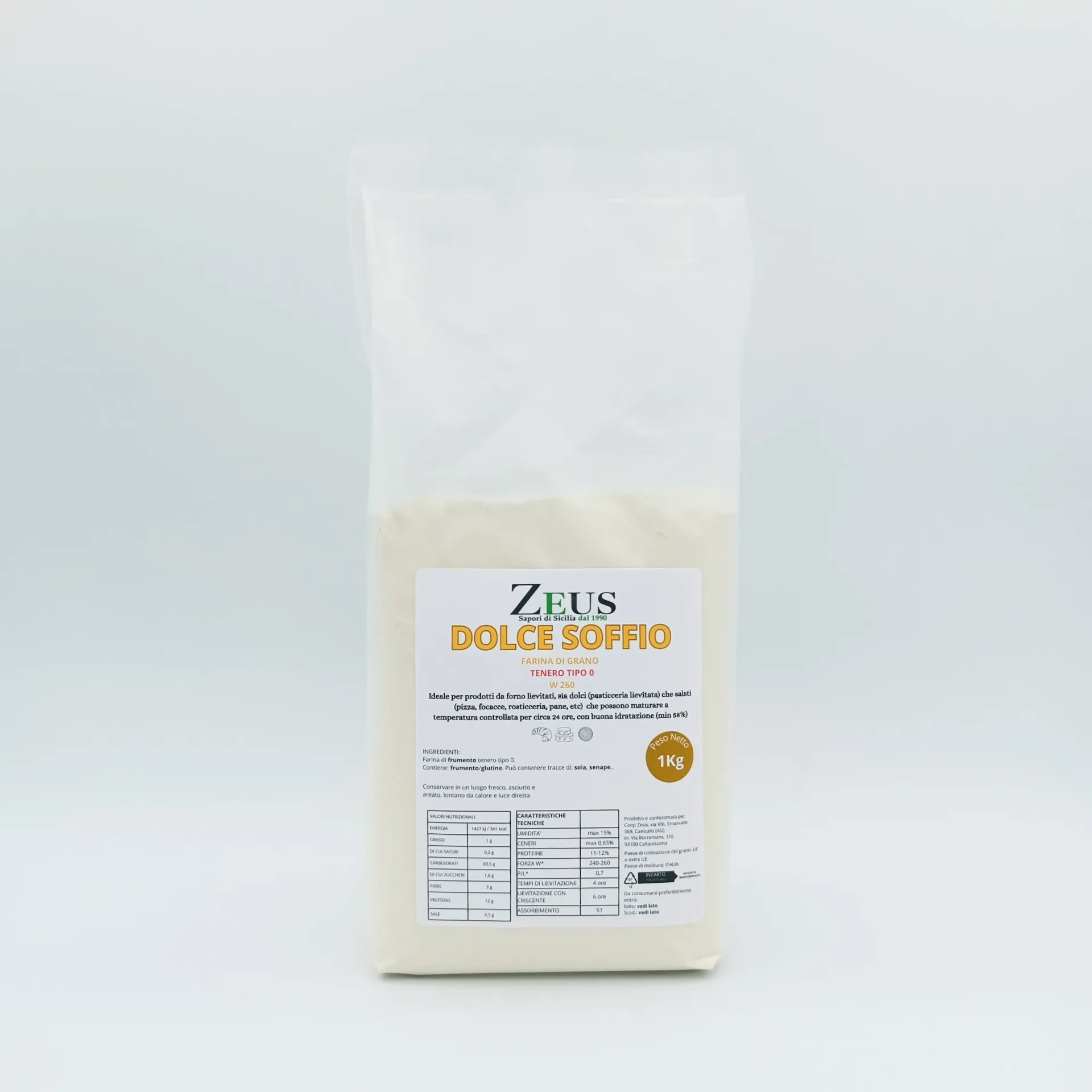 [FAR-DOLC-1KG] Farina Di Grano Tenero tipo 0 Dolce Soffio per DOLCI – Farina Artigianale Siciliana 1 kg