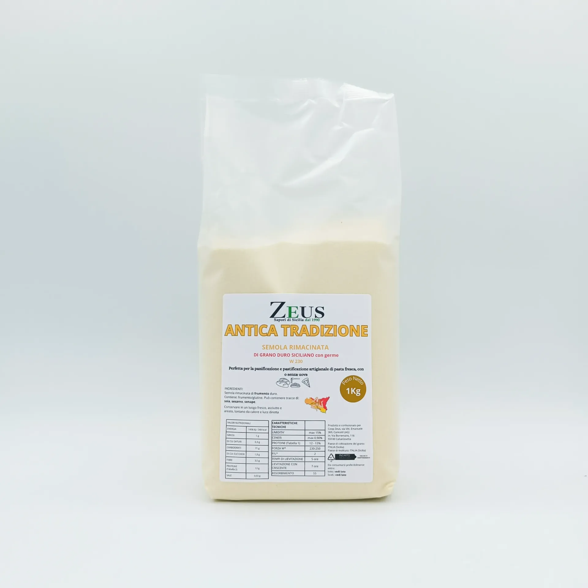 [SEM-TRAD-1KG] Semola di Grano Duro Antica Tradizione per PANE – PIZZA – FOCACCE – Semola Artigianale Siciliana 1 kg