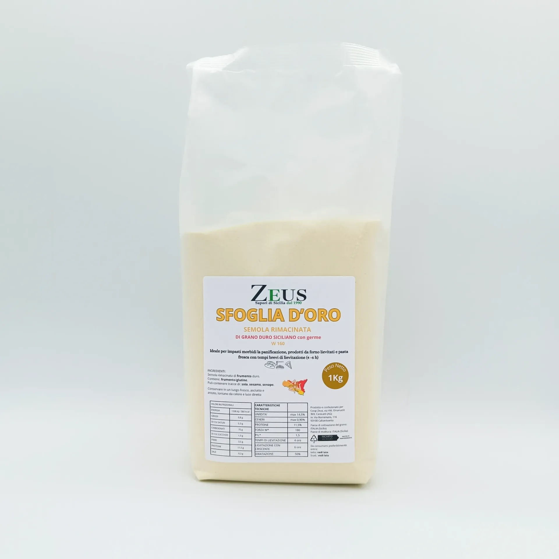 [SEM-SFOG-1KG] Semola di Grano Duro Sfoglia D’Oro per PASTA E PANE – Semola Artigianale Siciliana 1 kg