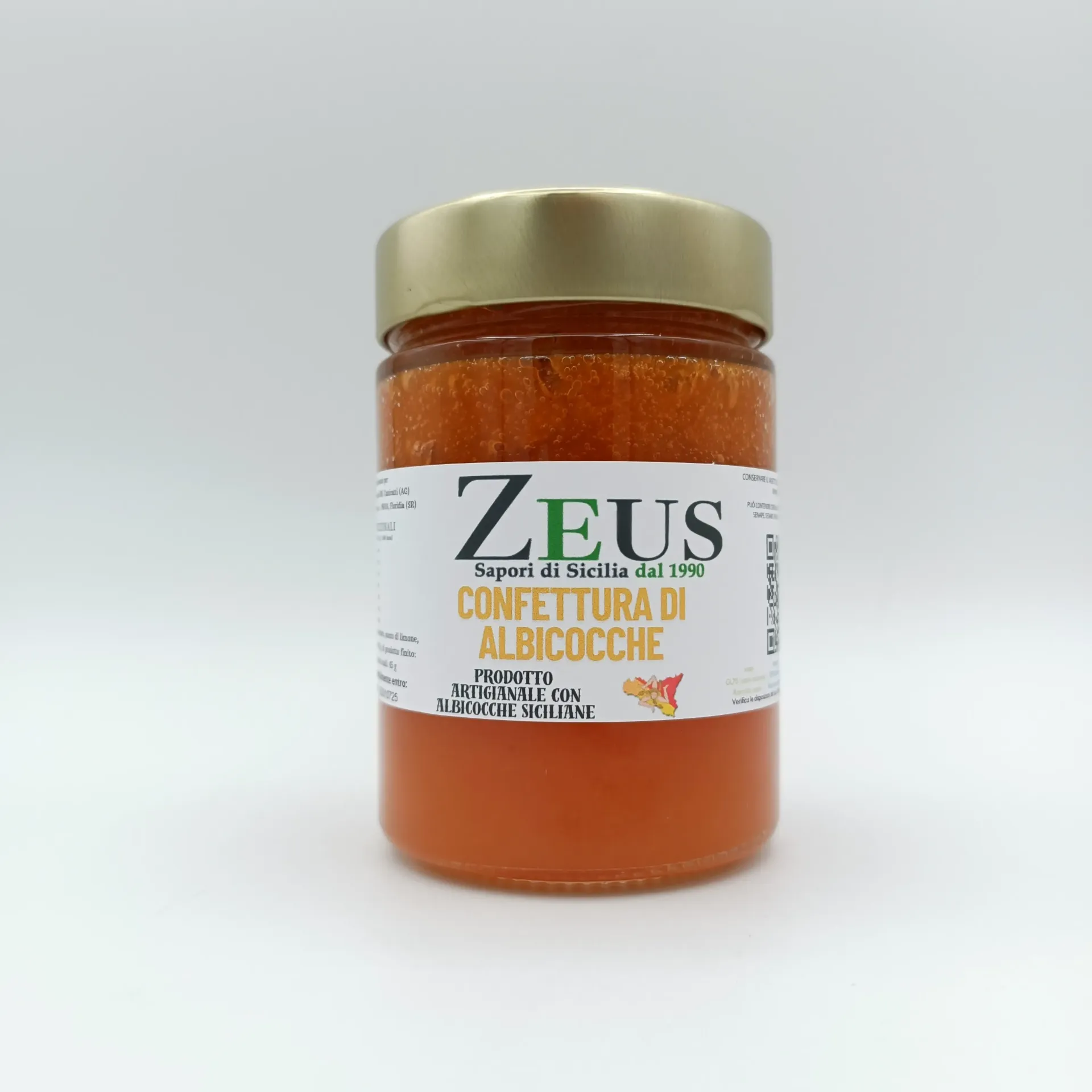 [CONF-ALBI-350G] Confettura Extra di Albicocche Siciliane Zeus – Conserva Artigianale 350 gr