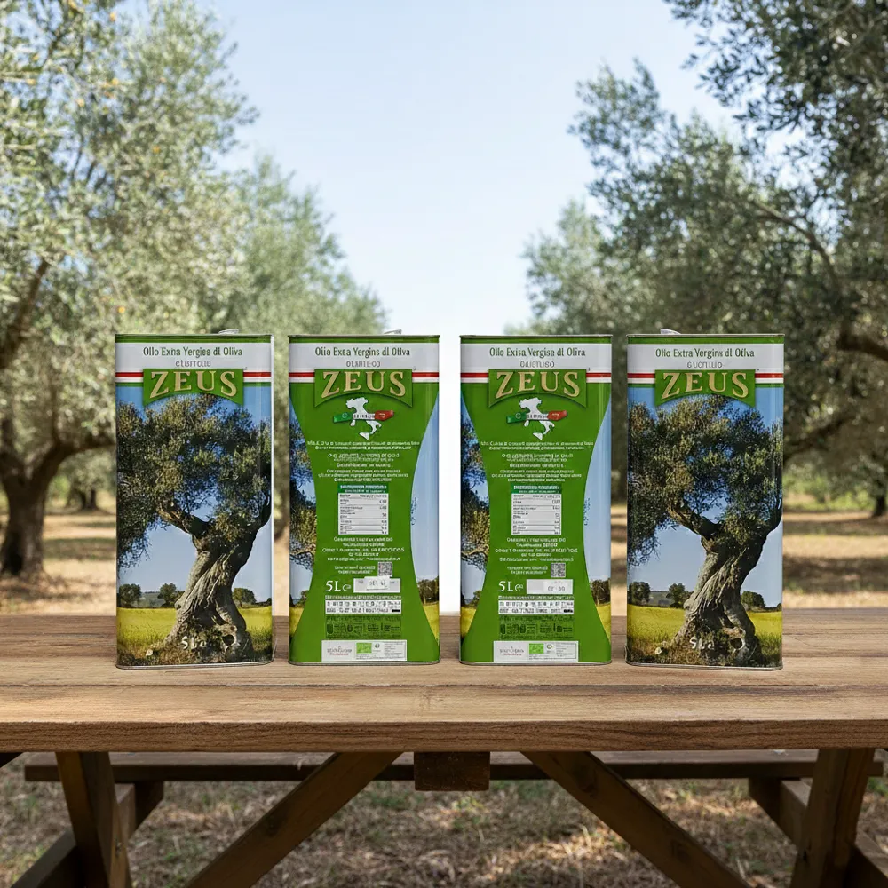 [OLIO-BIO-4X-5L-LAT] Olio Extravergine di Oliva BIOLOGICO Siciliano Zeus Sicilia - 4X Lattina 5 Litri