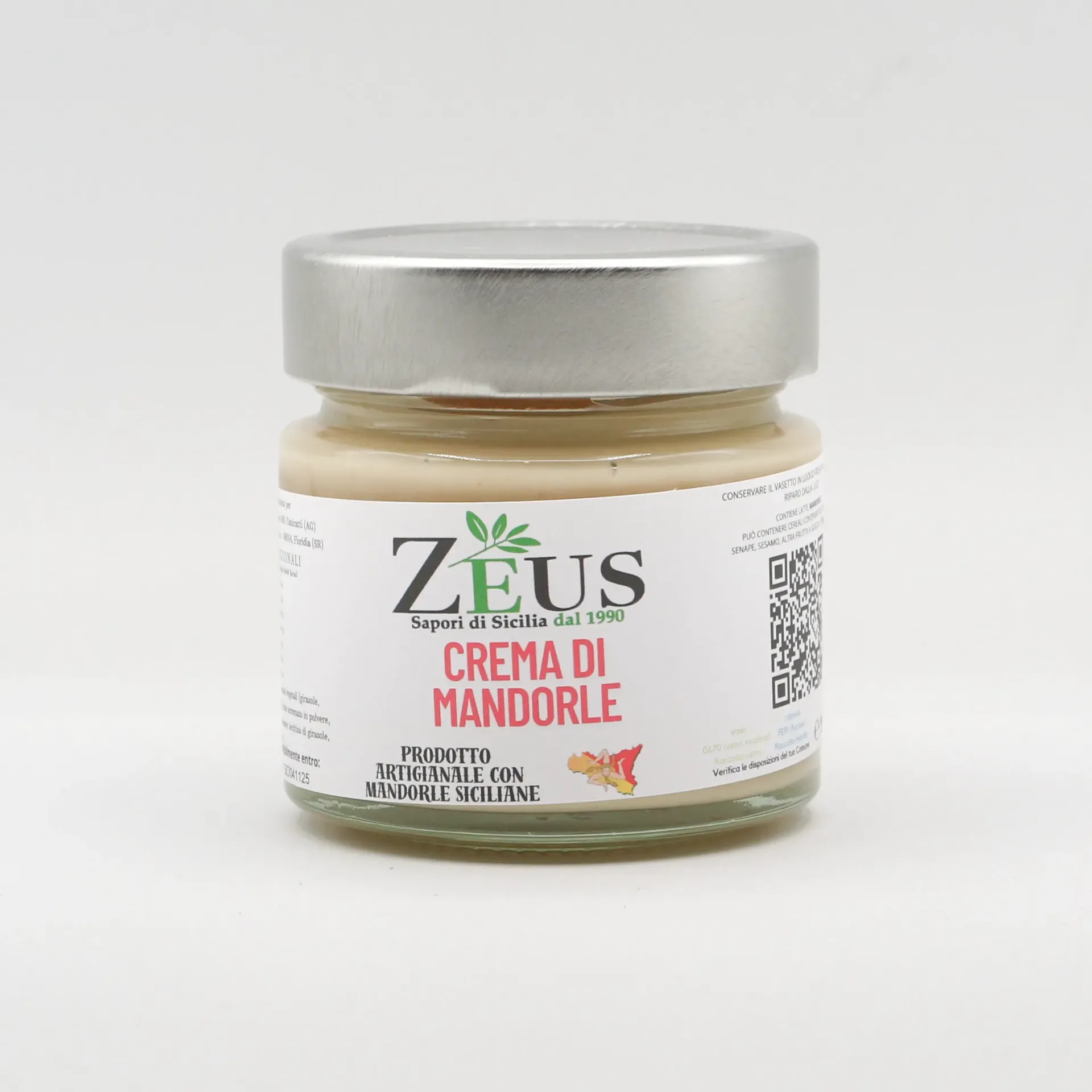 [CREM-MAND-STD] Crema di Mandorle Siciliane Spalmabile Zeus Sicilia - 190gr